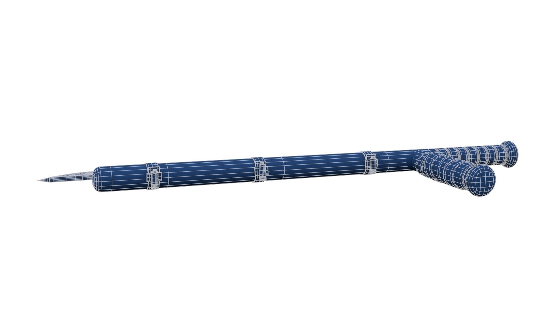 Police Baton with Blade Low-poly 3D model_26