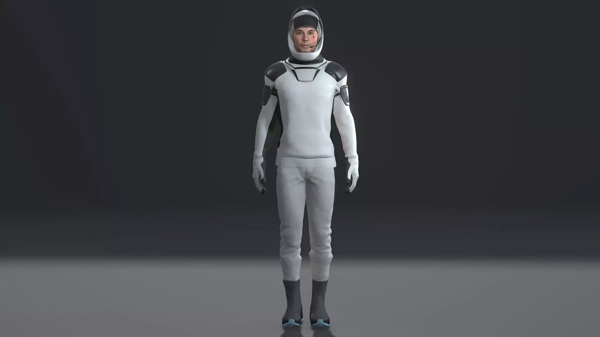 Elon Musk Character with SpaceX Dragon Suits Low-poly 3D model_0