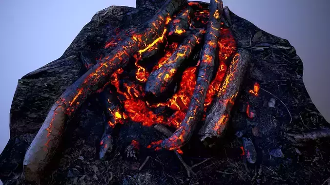 Campfire Low-poly 3D model