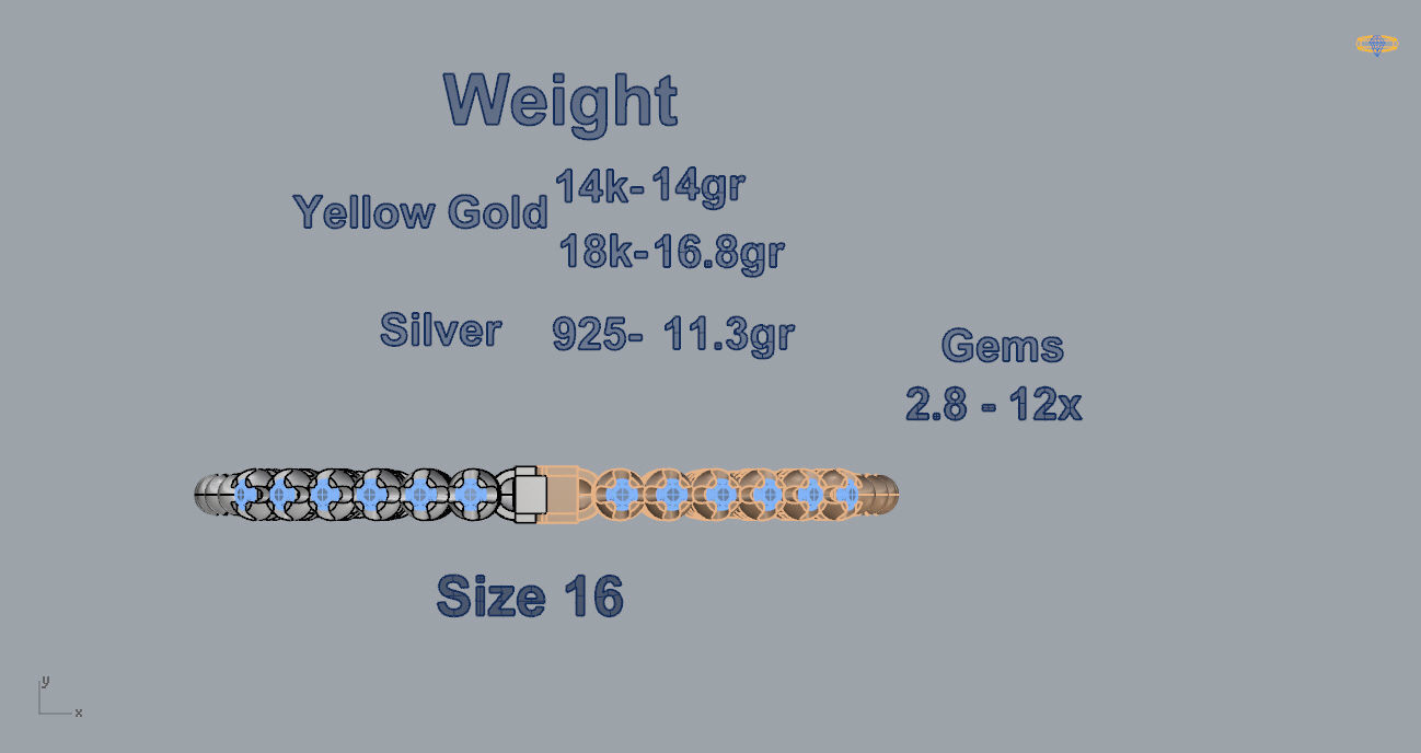 Bracelet 11 3D print model_3