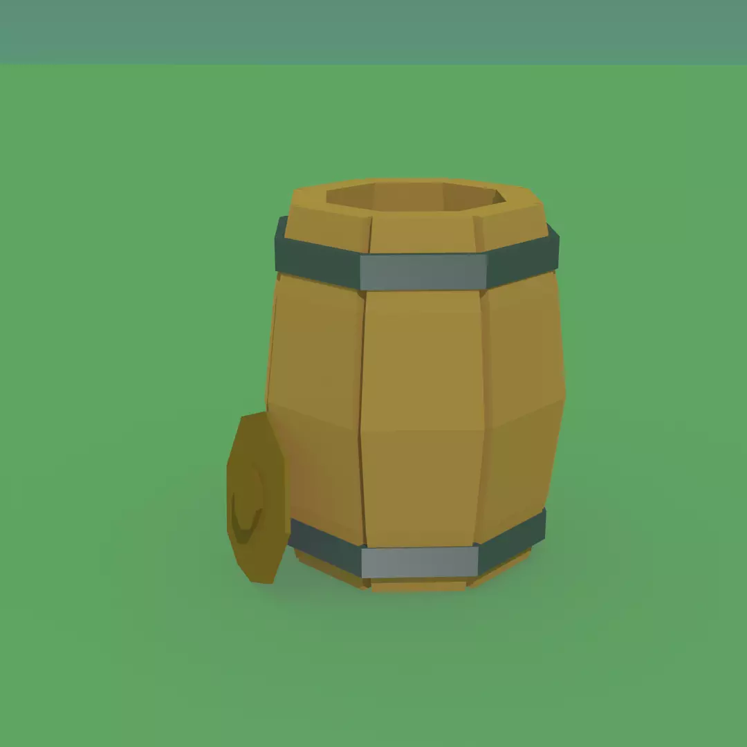 Empty Barrel Free low-poly 3D model