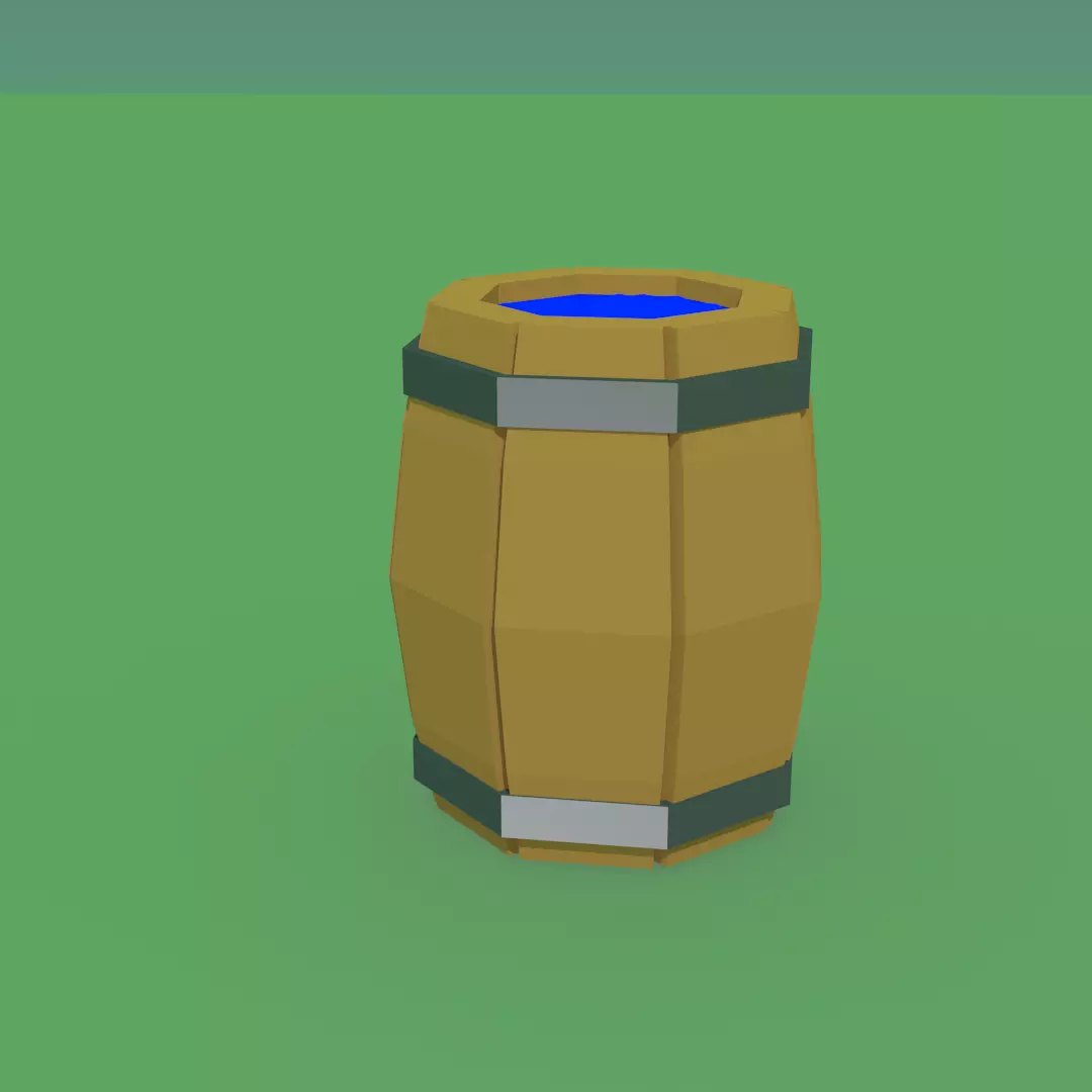 Water Barrel Free low-poly 3D model