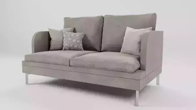 Realistic Suede Couch with pillows