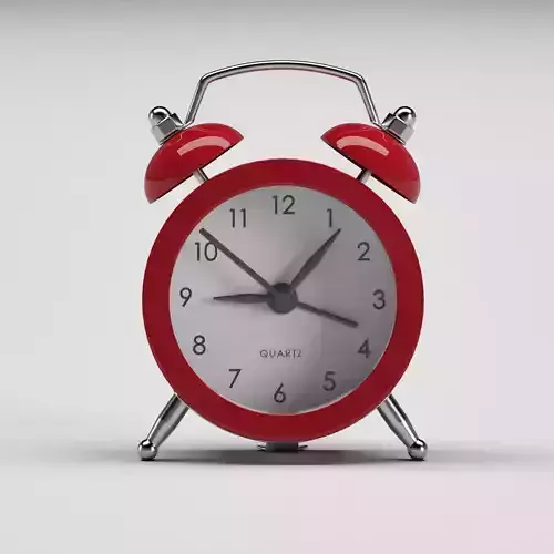 Red alarm clock Free 3D model