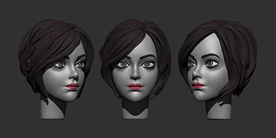 anime girl head 3D model