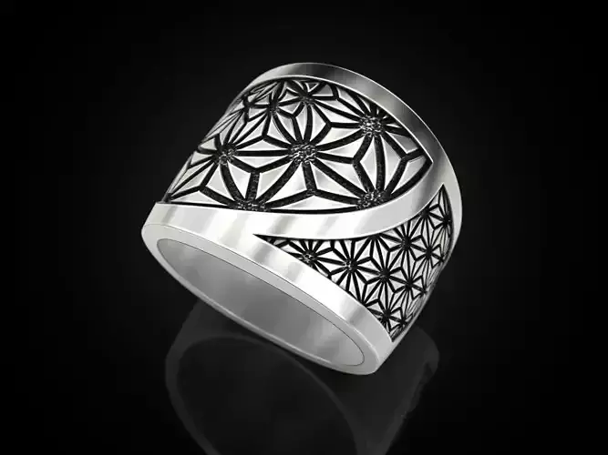Geometric paterns Ring 3D print model