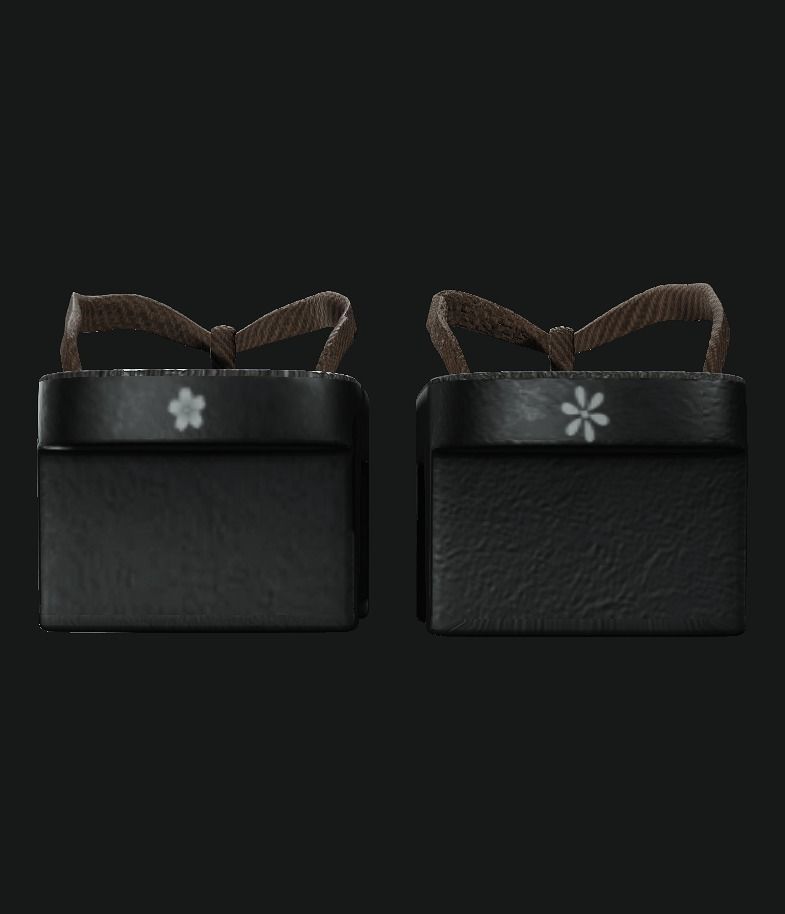 Japanese clogs Low-poly 3D model_3