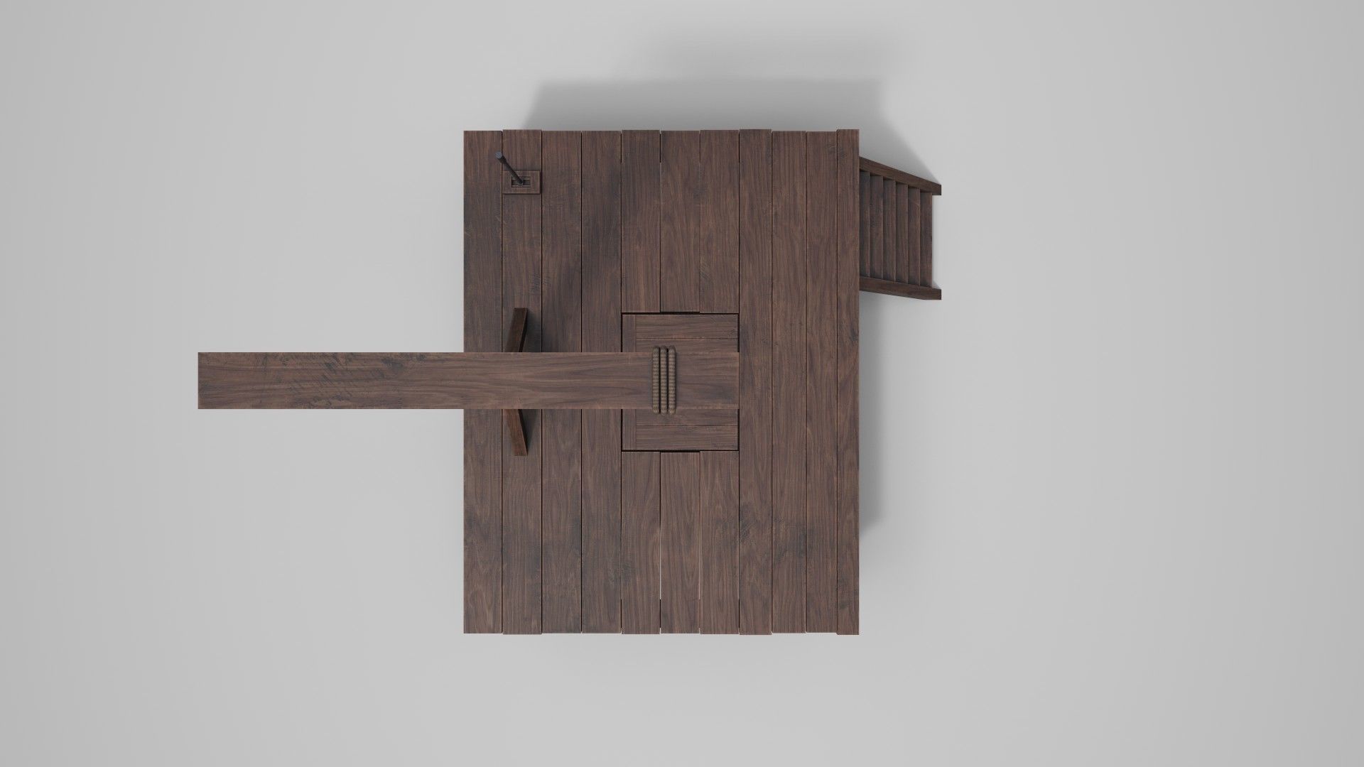 Small Gallows Low-poly 3D model_12