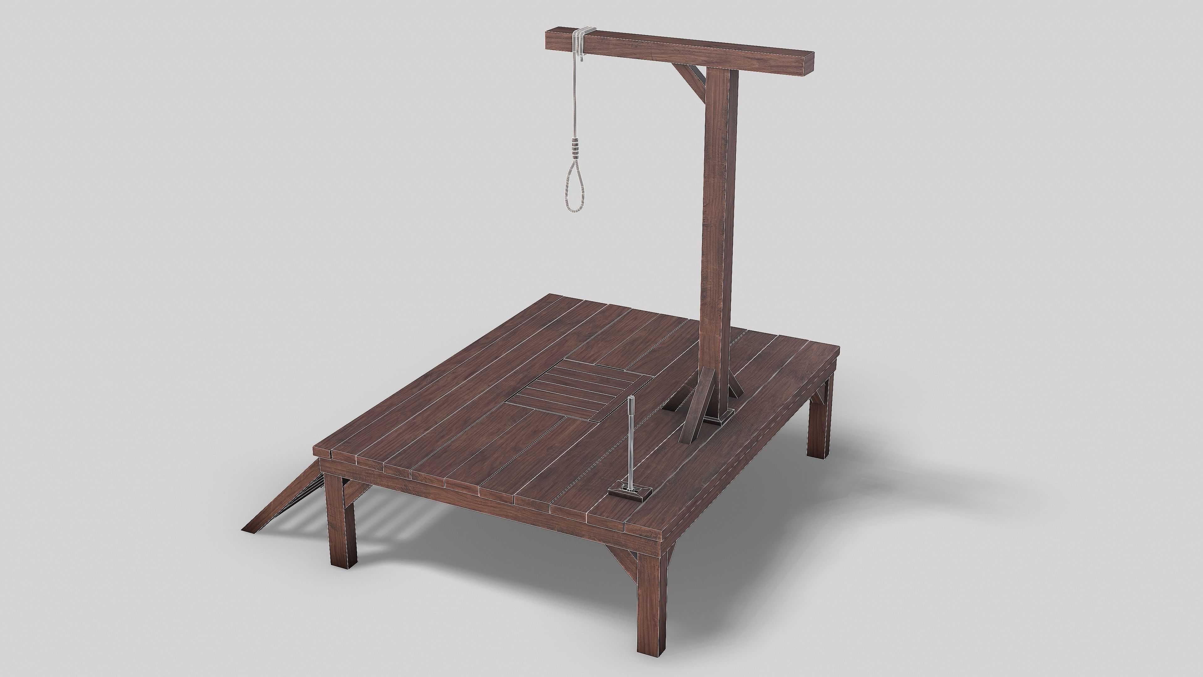 Small Gallows Low-poly 3D model_15