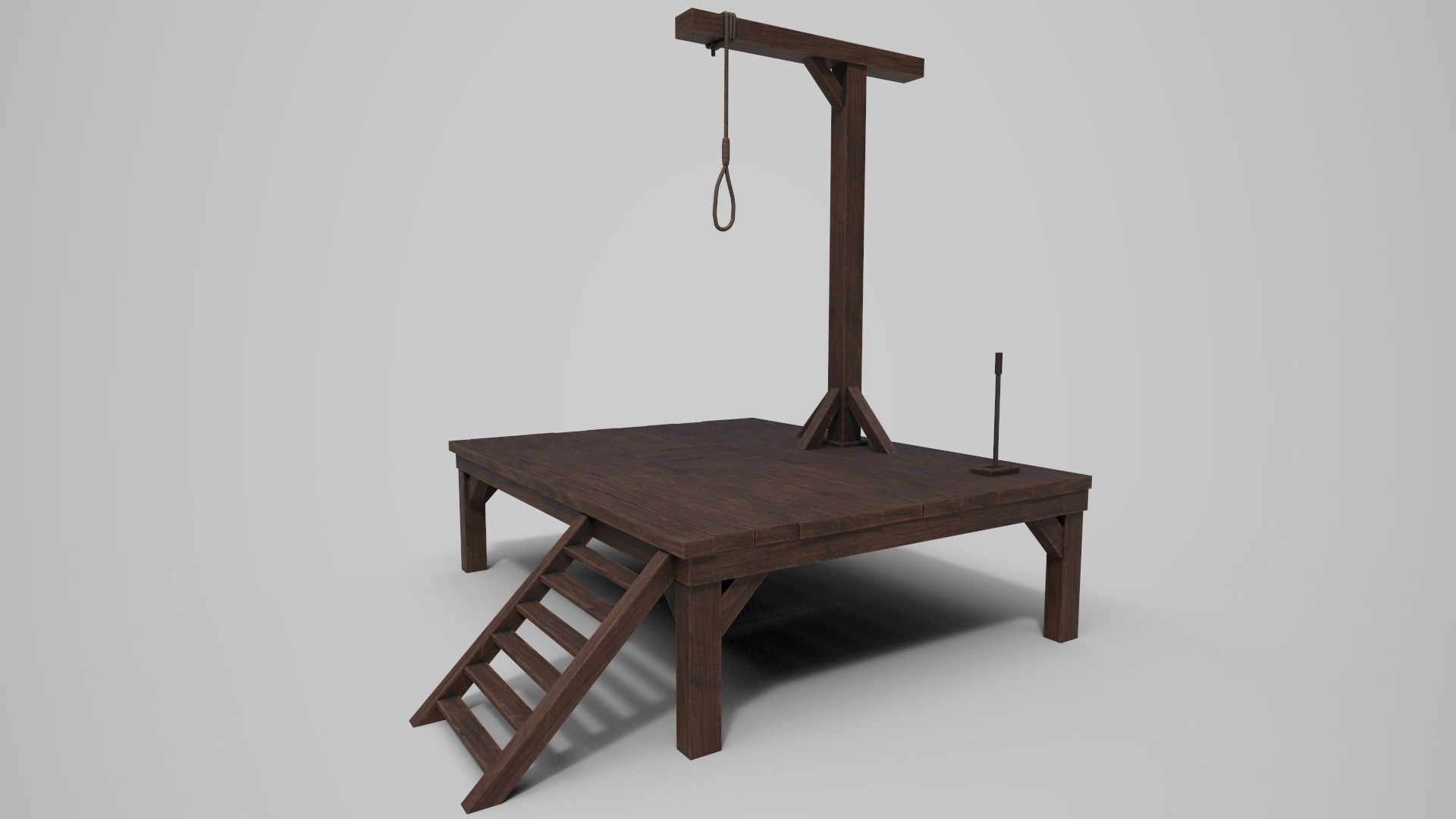 Small Gallows Low-poly 3D model_7