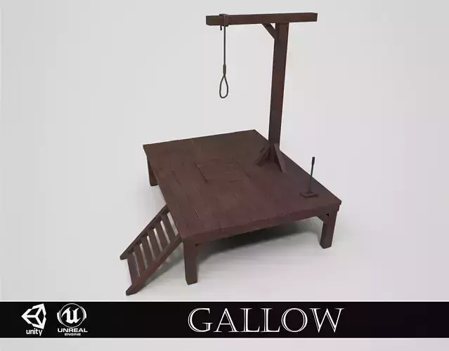 Small Gallows Low-poly 3D model