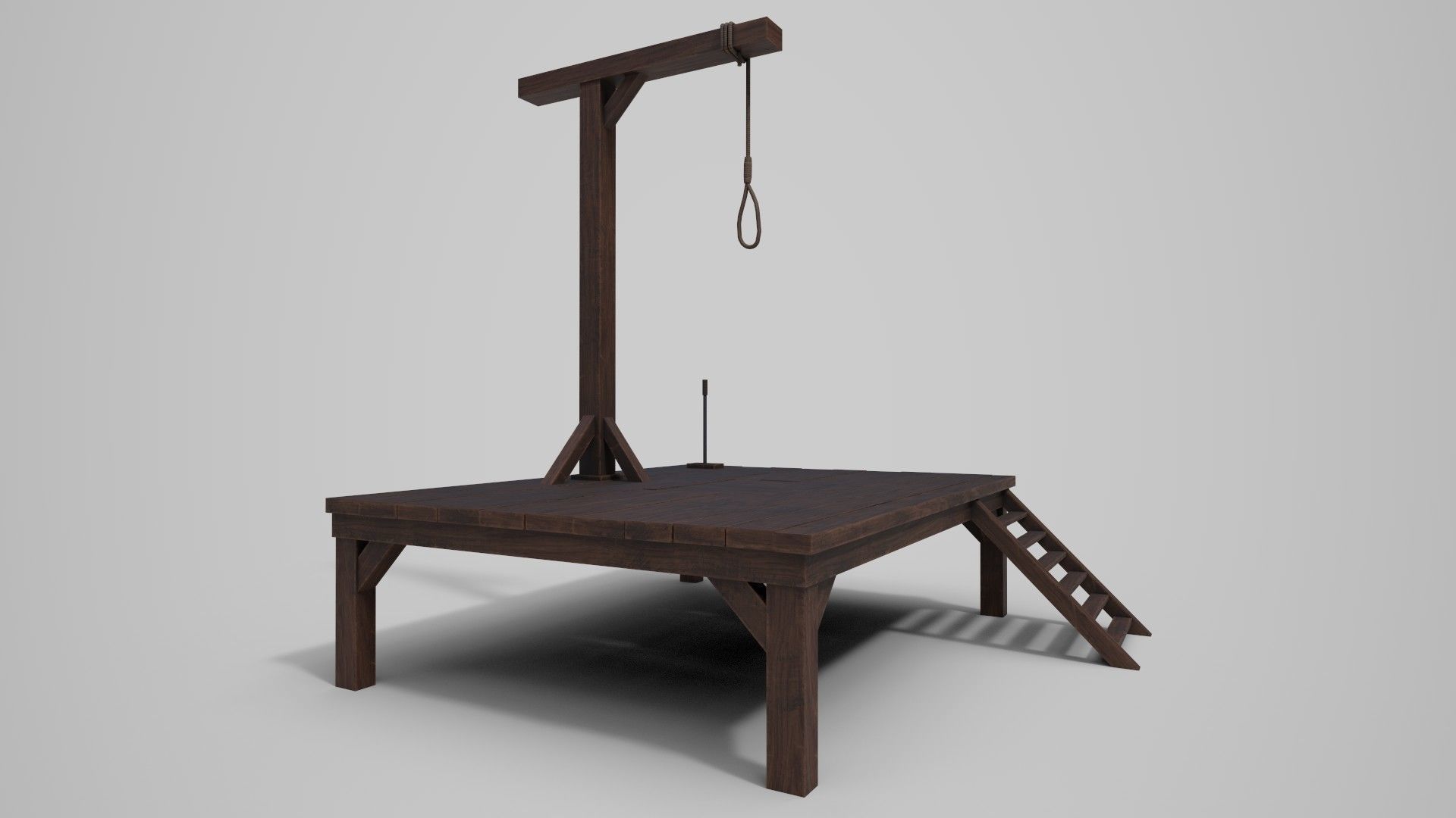 Small Gallows Low-poly 3D model_8