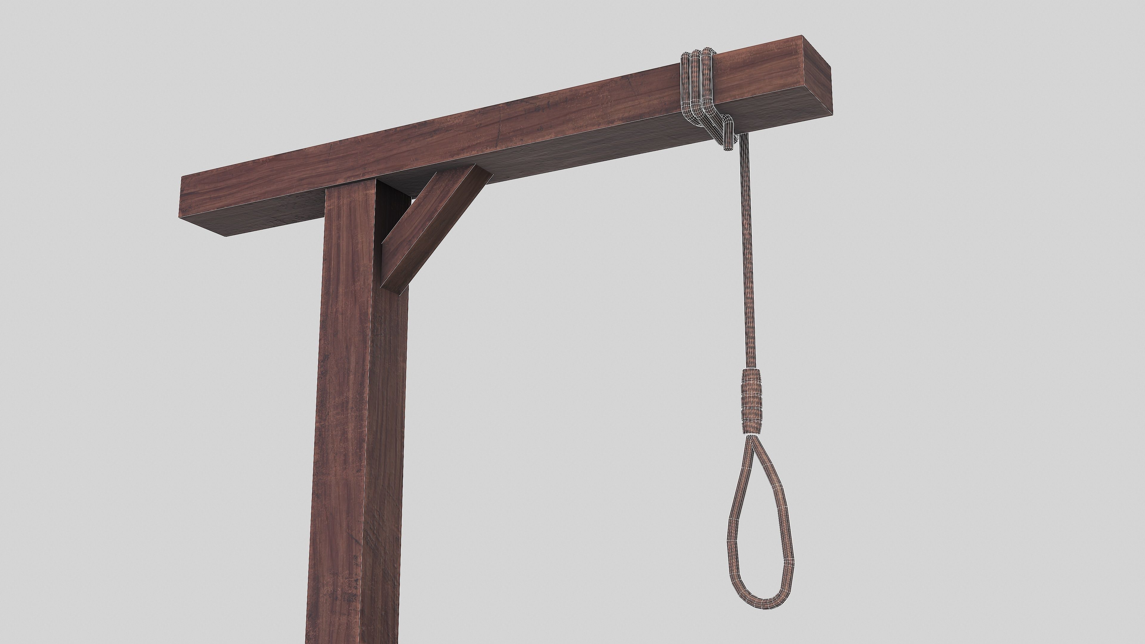 Small Gallows Low-poly 3D model_17