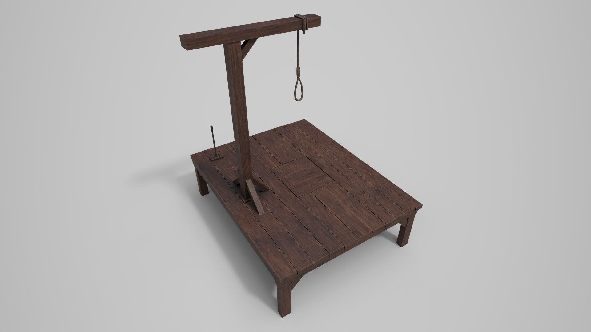Small Gallows Low-poly 3D model_6