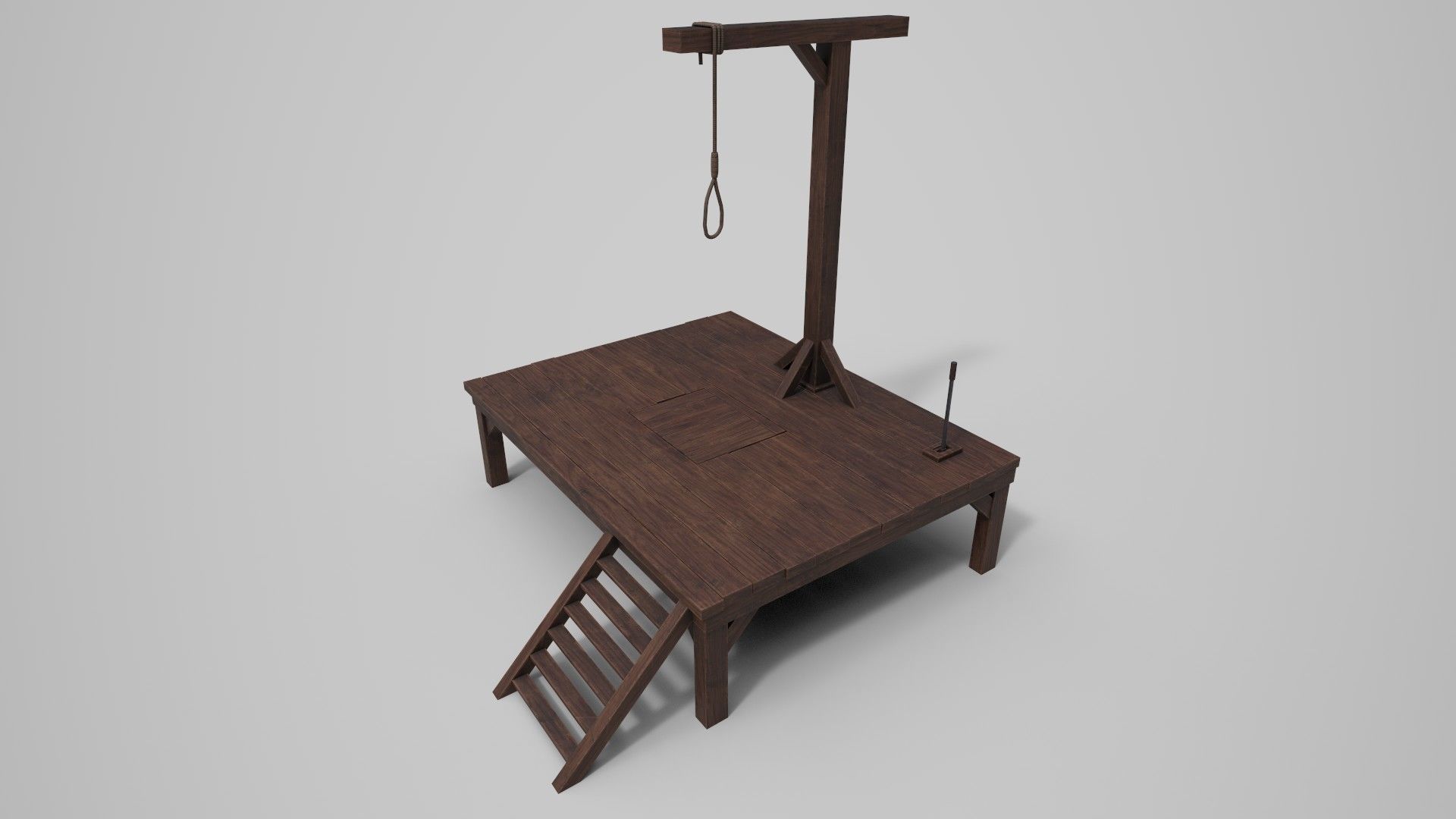 Small Gallows Low-poly 3D model_3