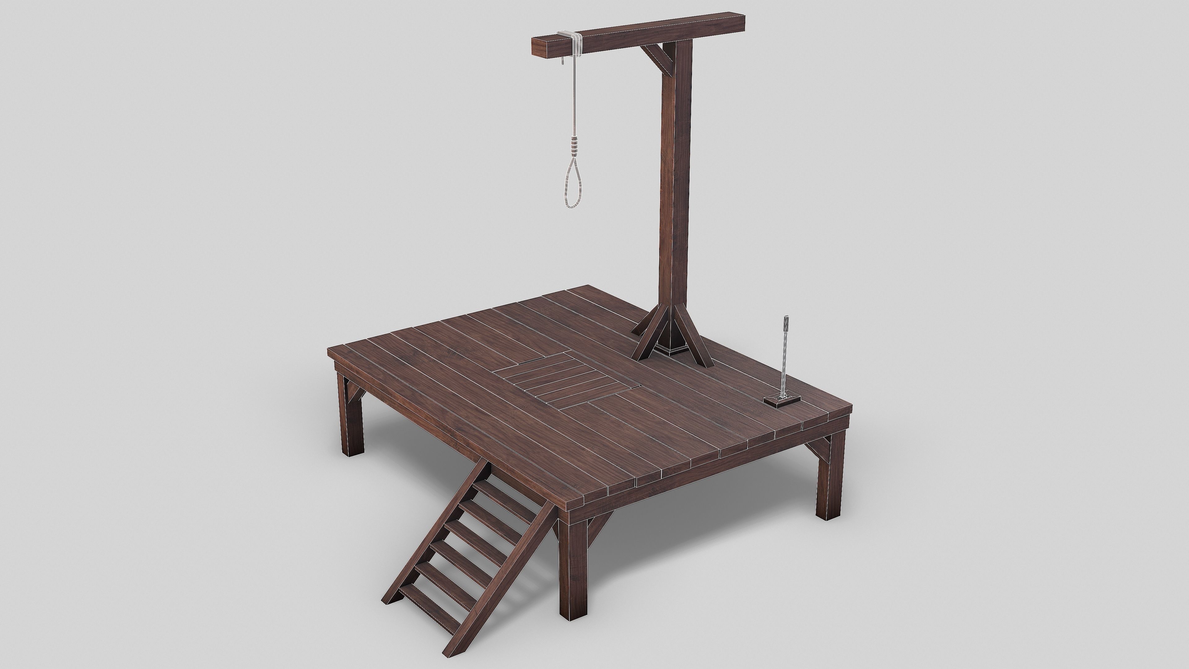 Small Gallows Low-poly 3D model_13
