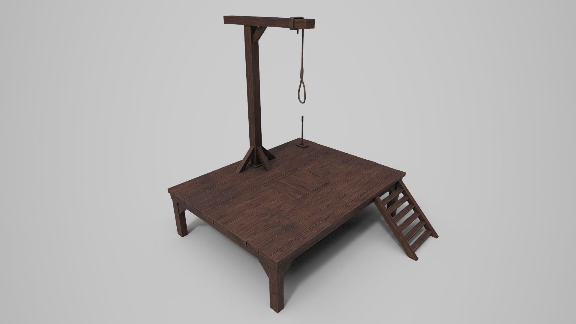 Small Gallows Low-poly 3D model_4