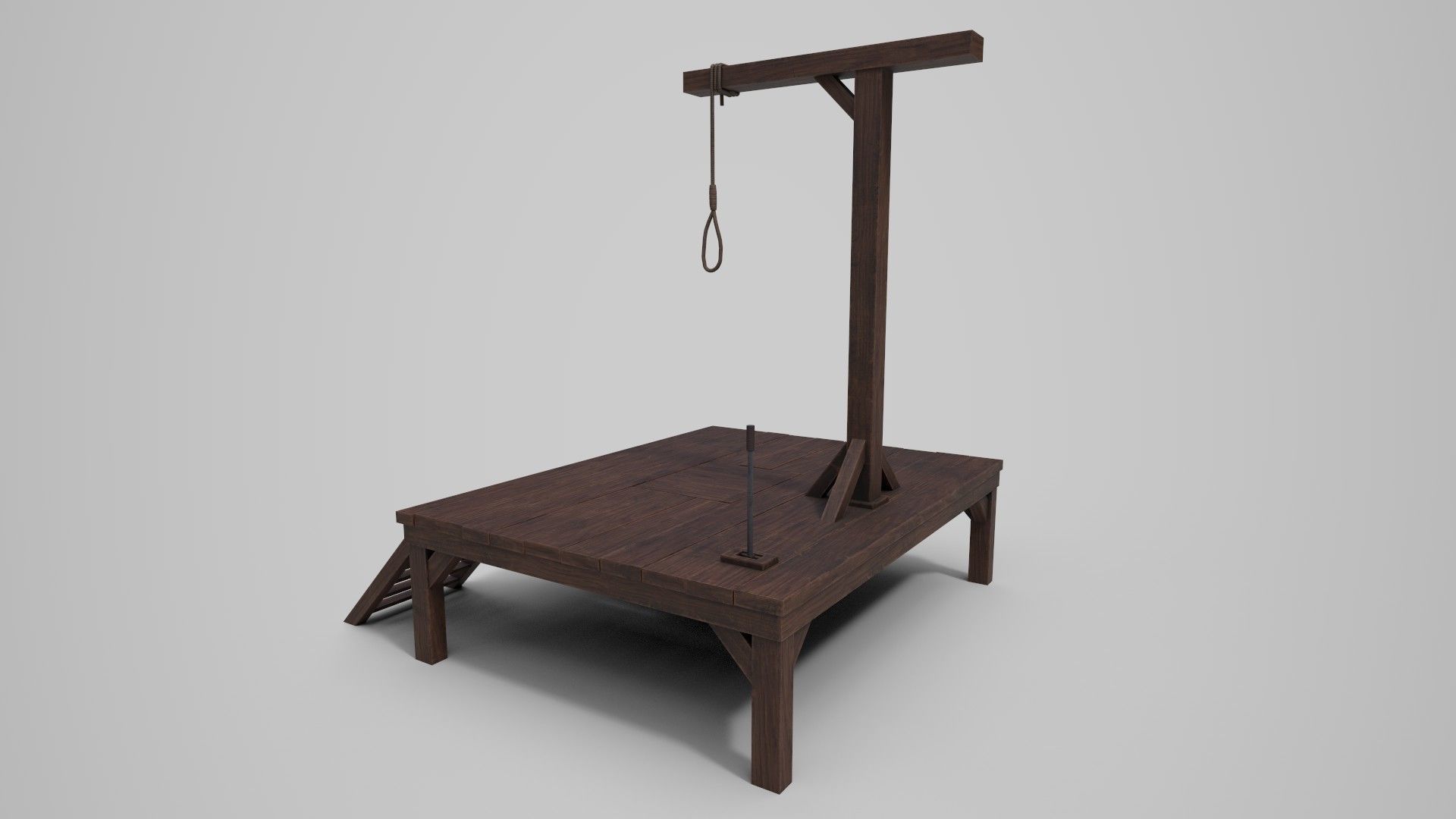 Small Gallows Low-poly 3D model_9
