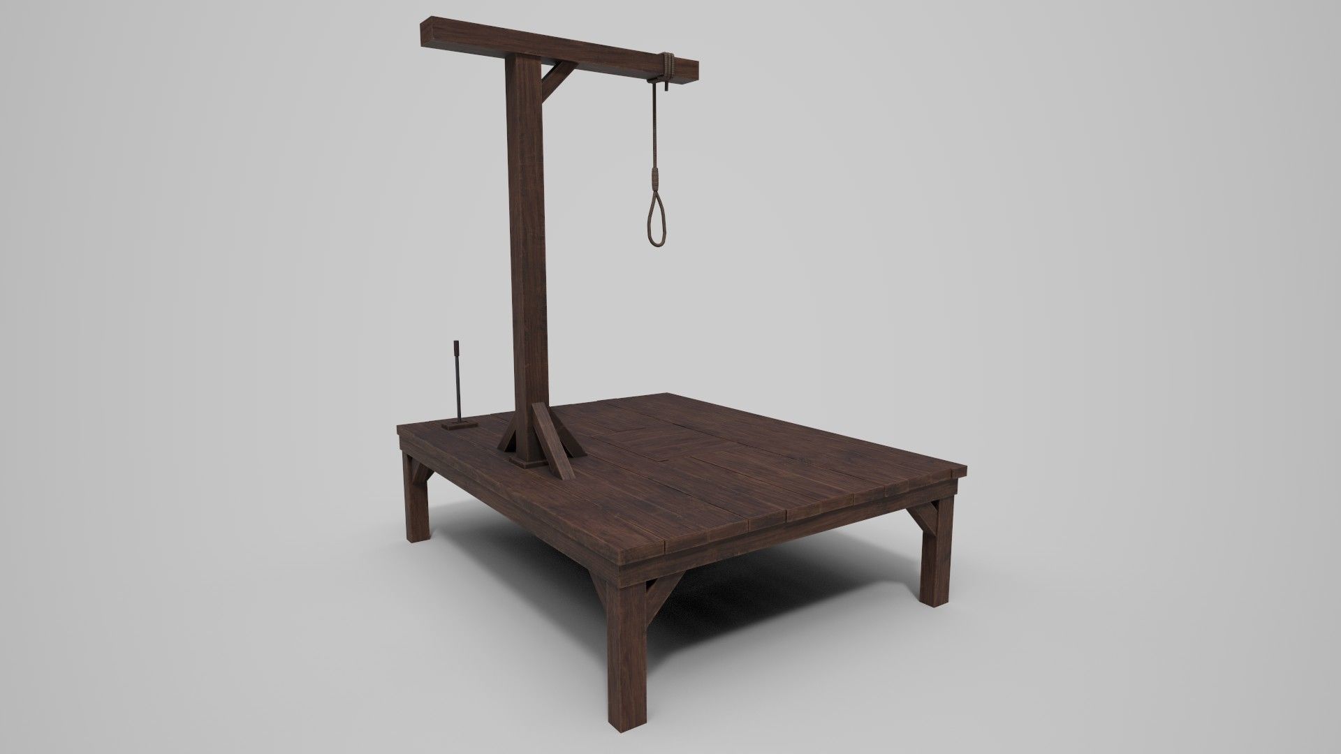 Small Gallows Low-poly 3D model_10