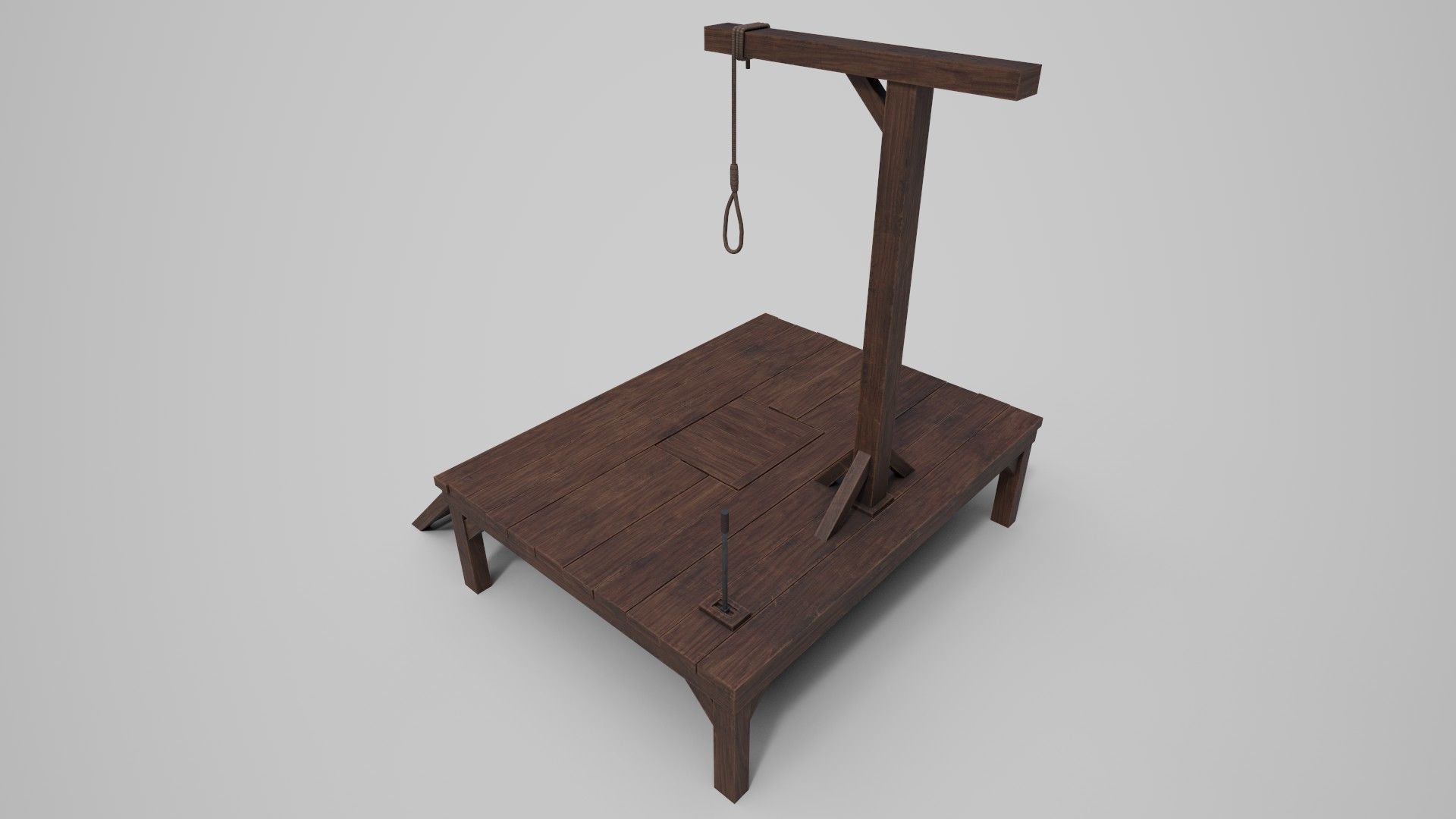 Small Gallows Low-poly 3D model_5