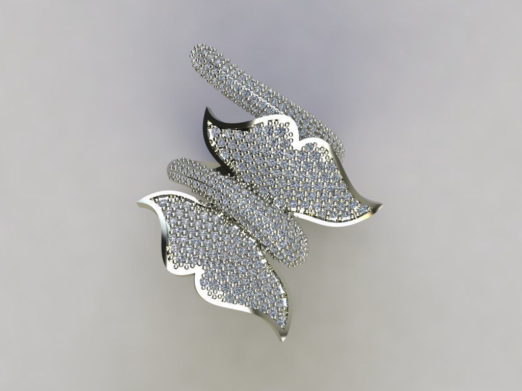 Butterfly Snake Ring 3D print model_1