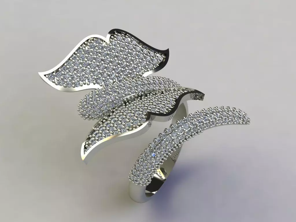 Butterfly Snake Ring 3D print model_0