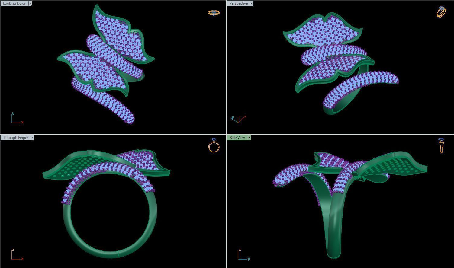 Butterfly Snake Ring 3D print model_3