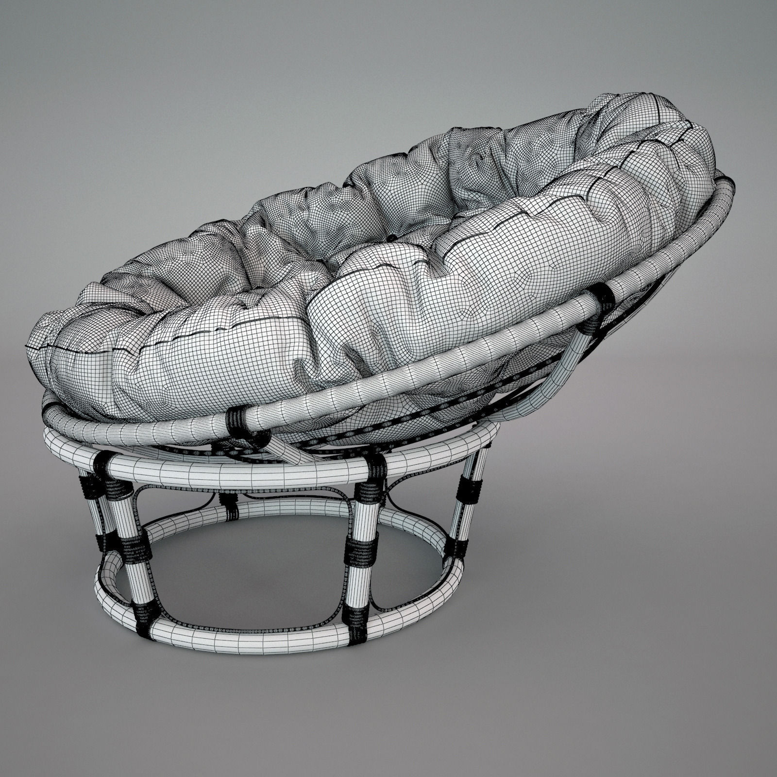 Chair papasan 3D model_1