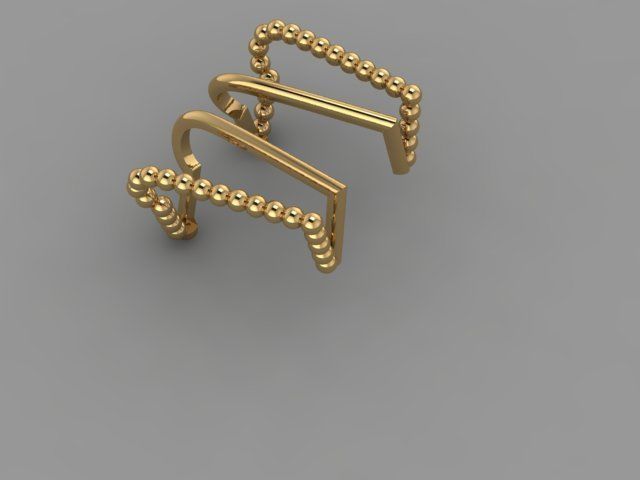 Earring - Gold 3D print model_3