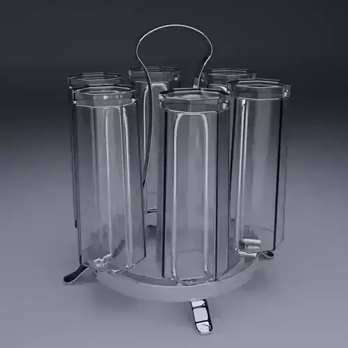 Glass set bottle holder with six glasses