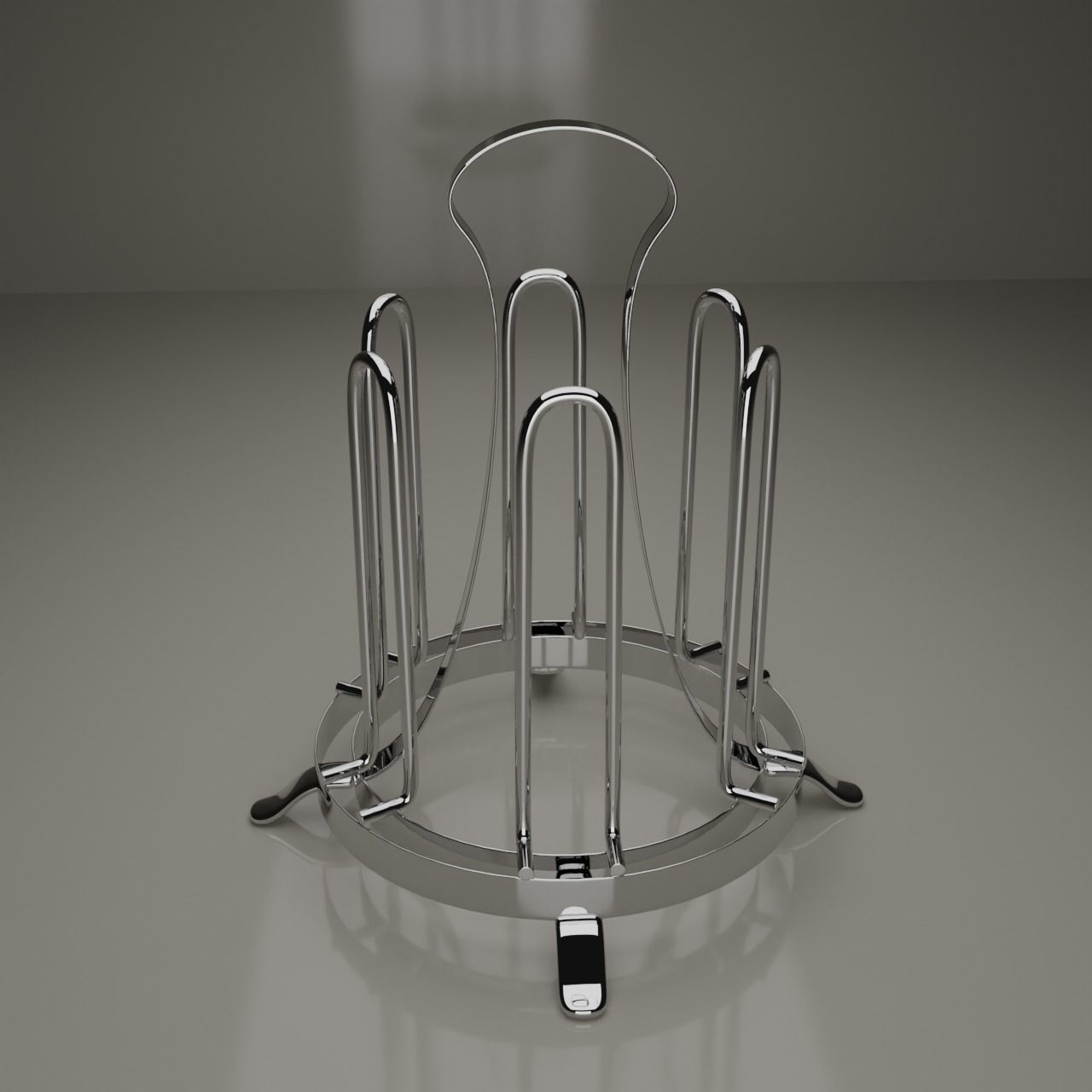 Glass set bottle holder with six glasses 3D model_1