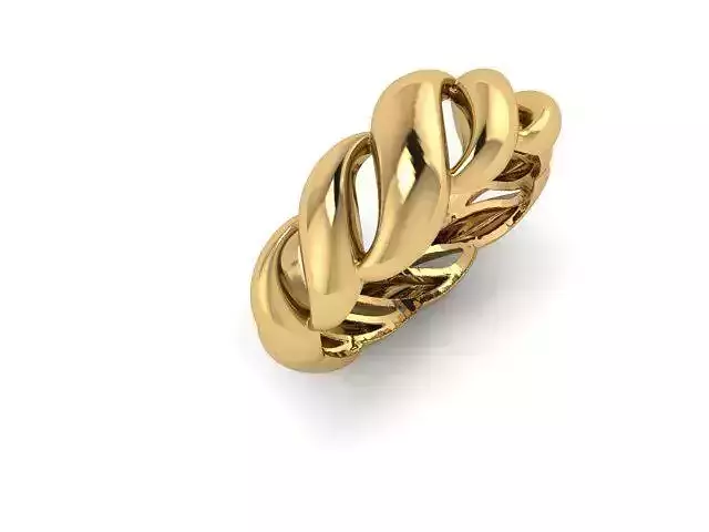 Rings gold ring with twists 3D print model