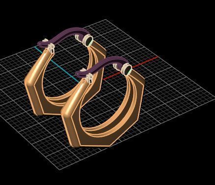 Earring - Gold 3D print model_5