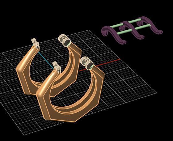 Earring - Gold 3D print model_3