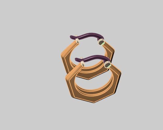 Earring - Gold 3D print model_2