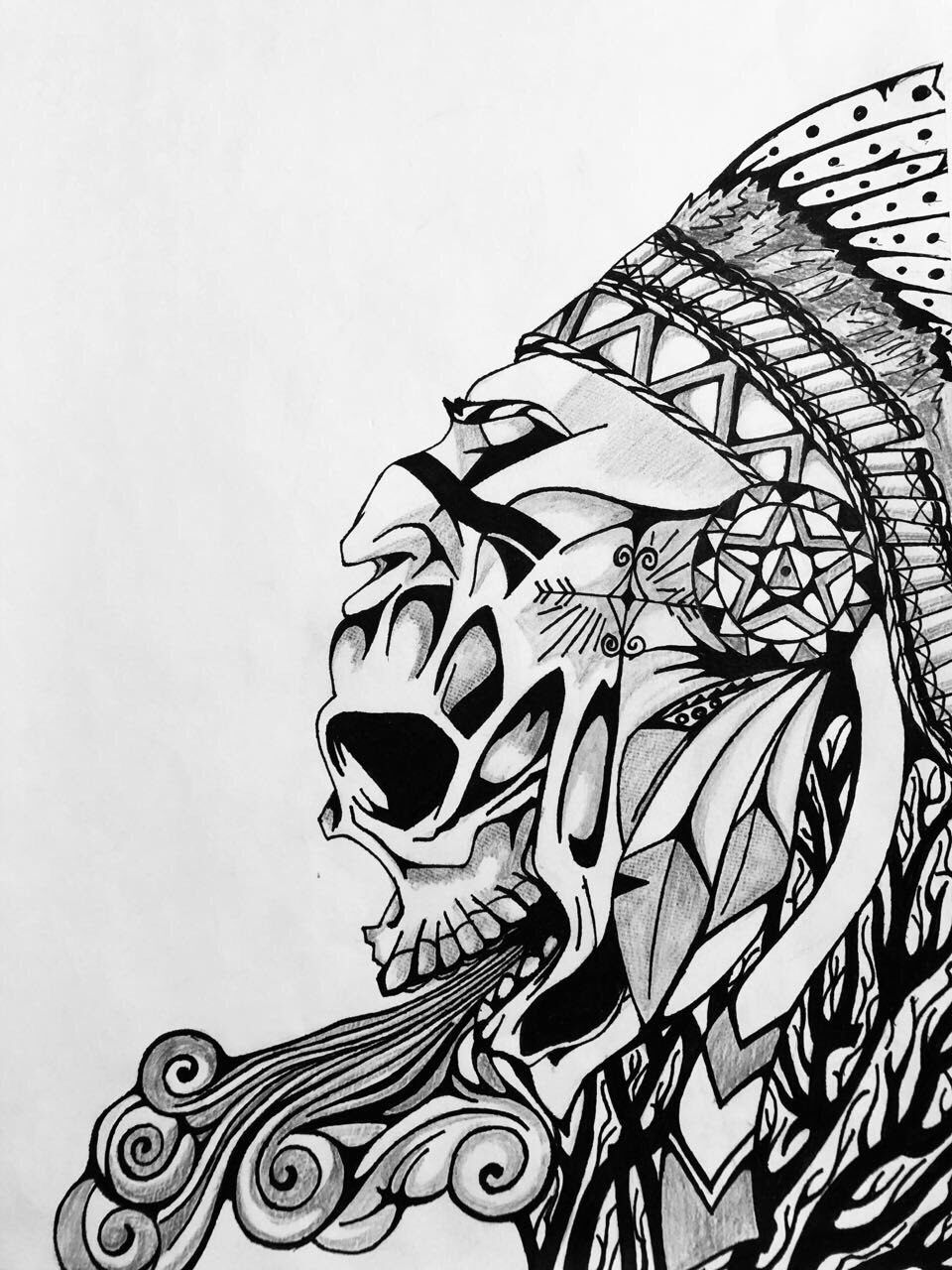 Apache and Skull 3D model 3D print model_9