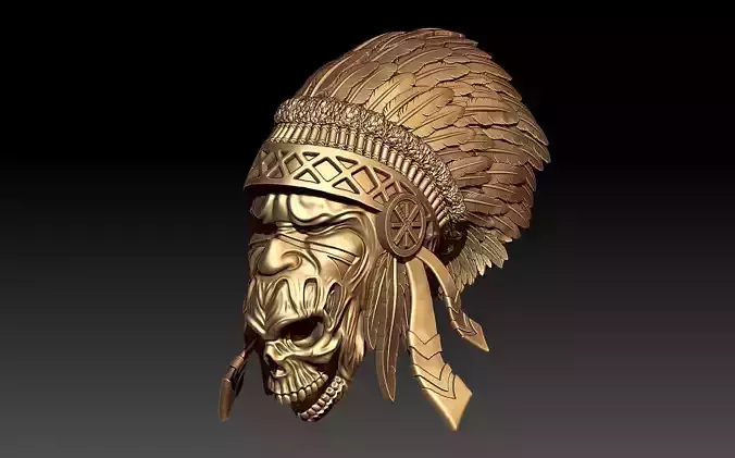 Apache and Skull 3D model