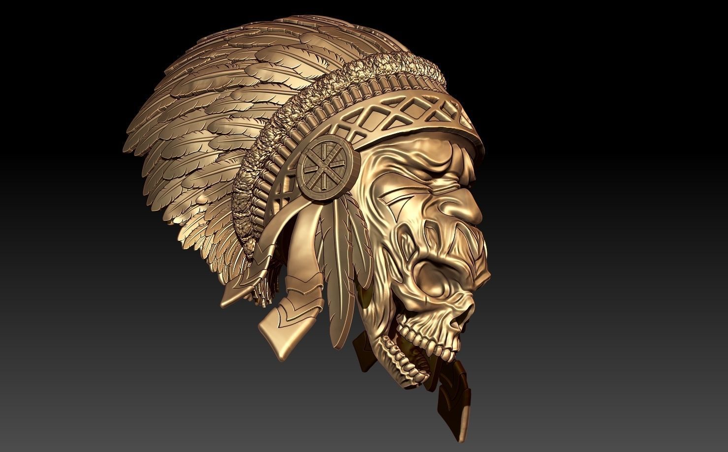 Apache and Skull 3D model 3D print model_2