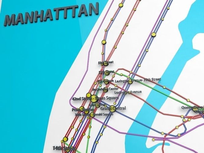  New York City Not Official Subway Map  3D model