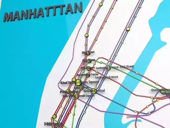  New York City Not Official Subway Map  3D model