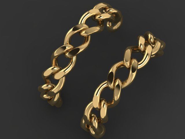 Chain - Earring 3D print model_3