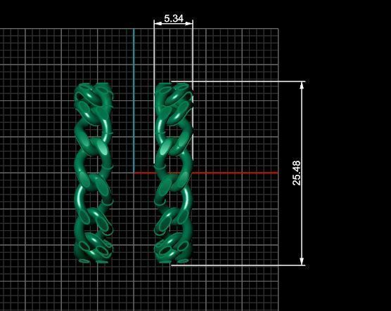 Chain - Earring 3D print model_5