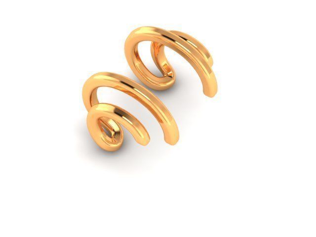 Earring - Gold 3D print model_2