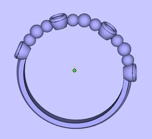 Rings gold diamond bead ring 3D print model_1