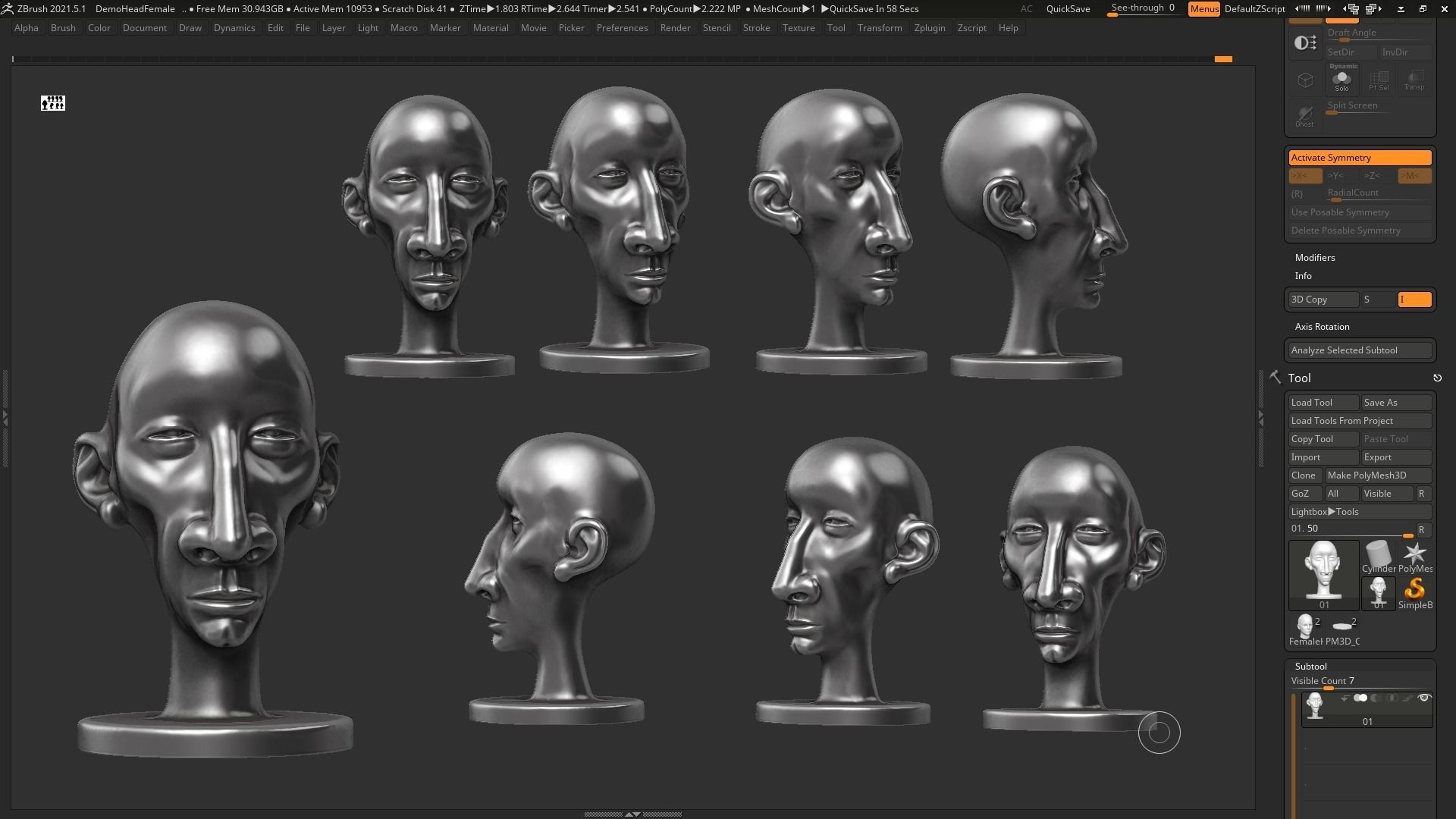 human head modern sculpture 3d print model 108 3D print model_5