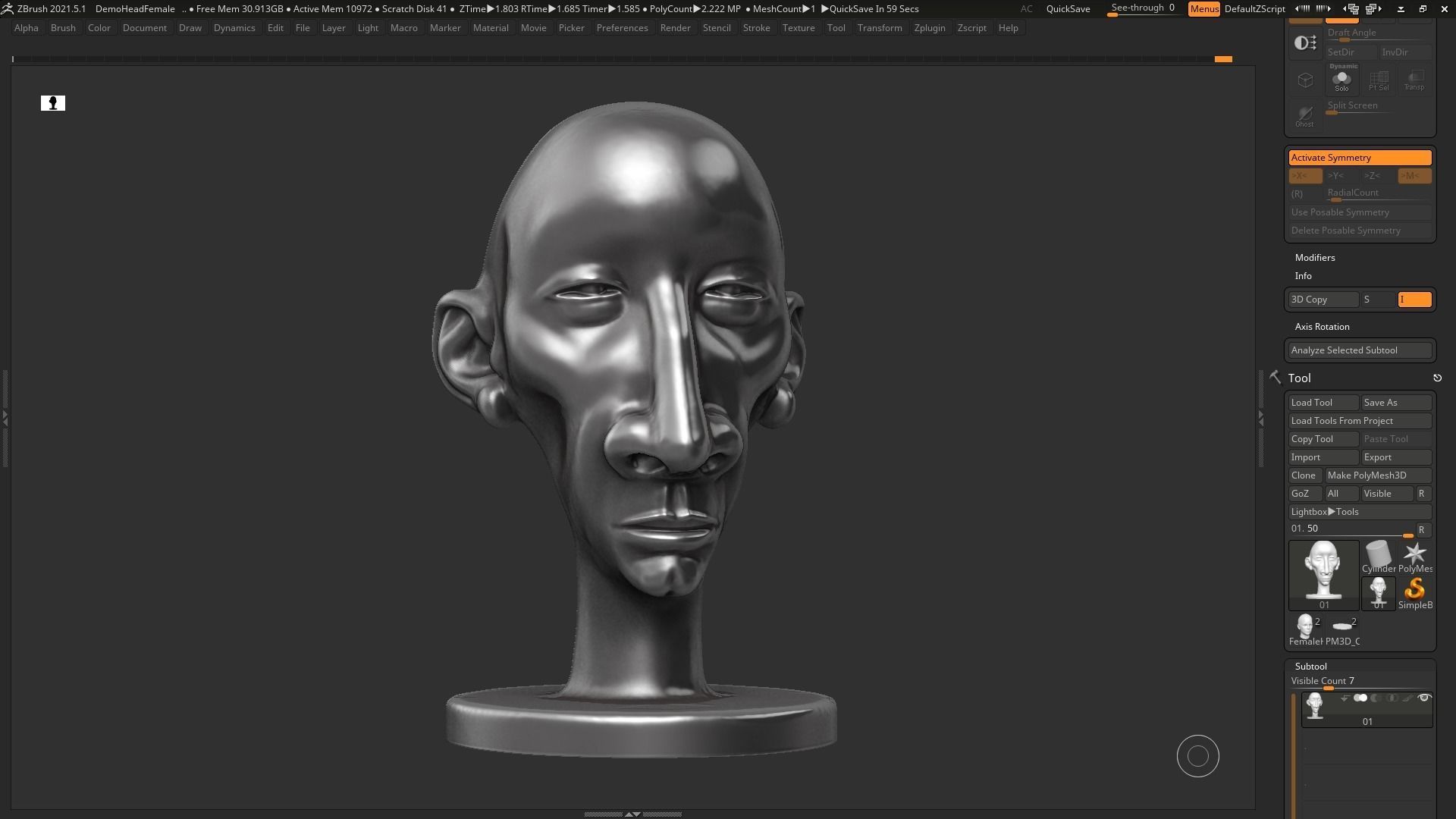 human head modern sculpture 3d print model 108 3D print model_6