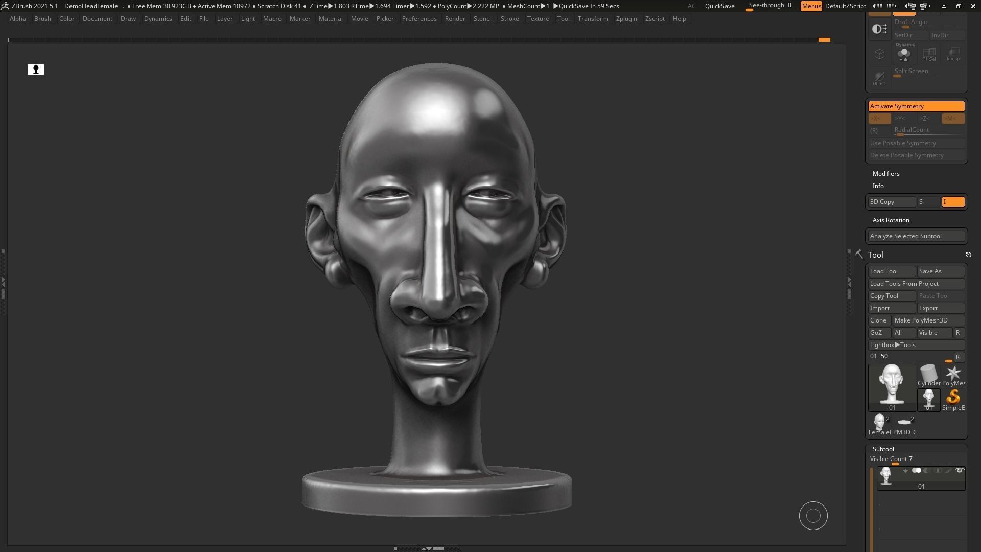 human head modern sculpture 3d print model 108 3D print model_7