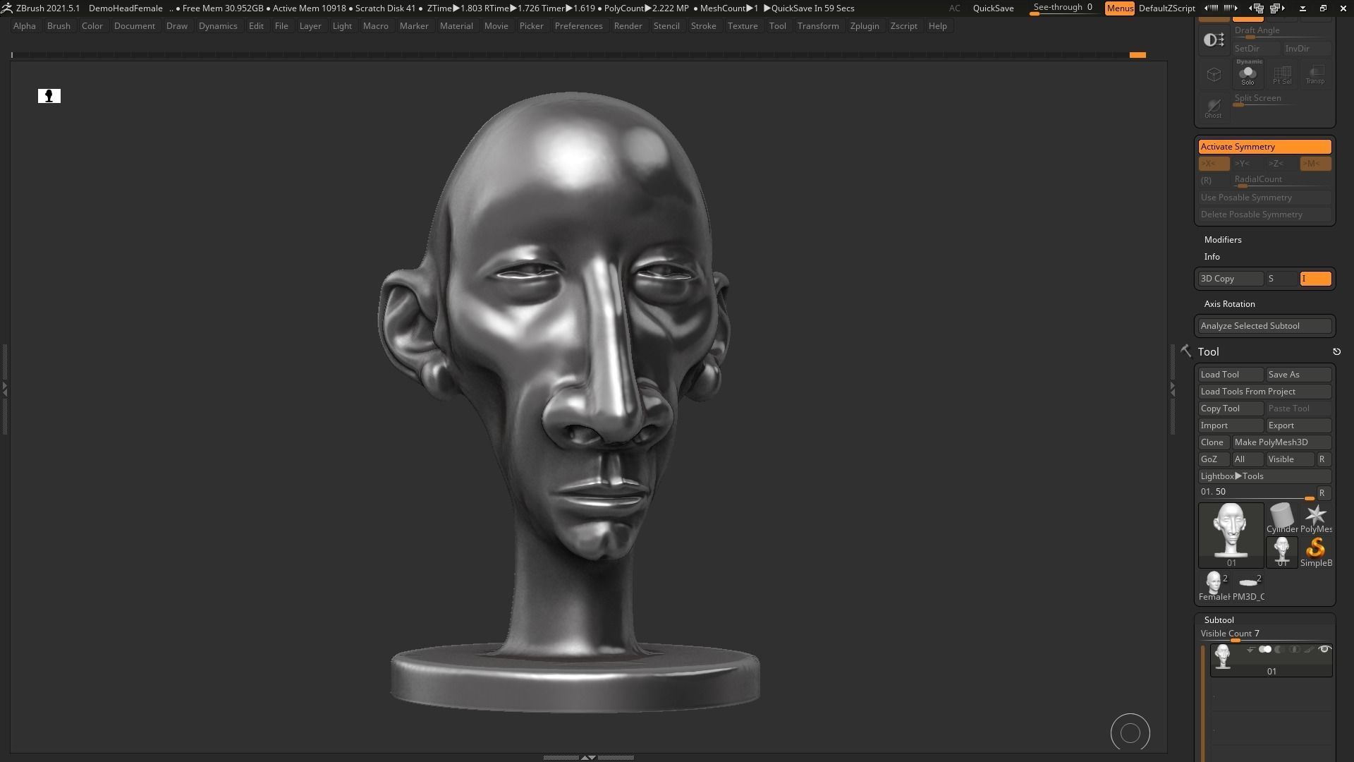 human head modern sculpture 3d print model 108 3D print model_3