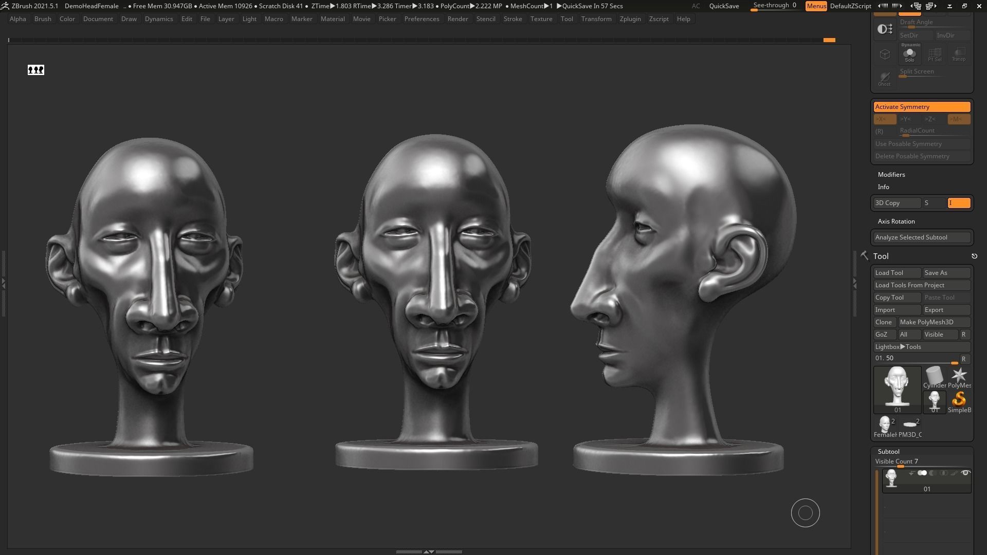 human head modern sculpture 3d print model 108 3D print model_4