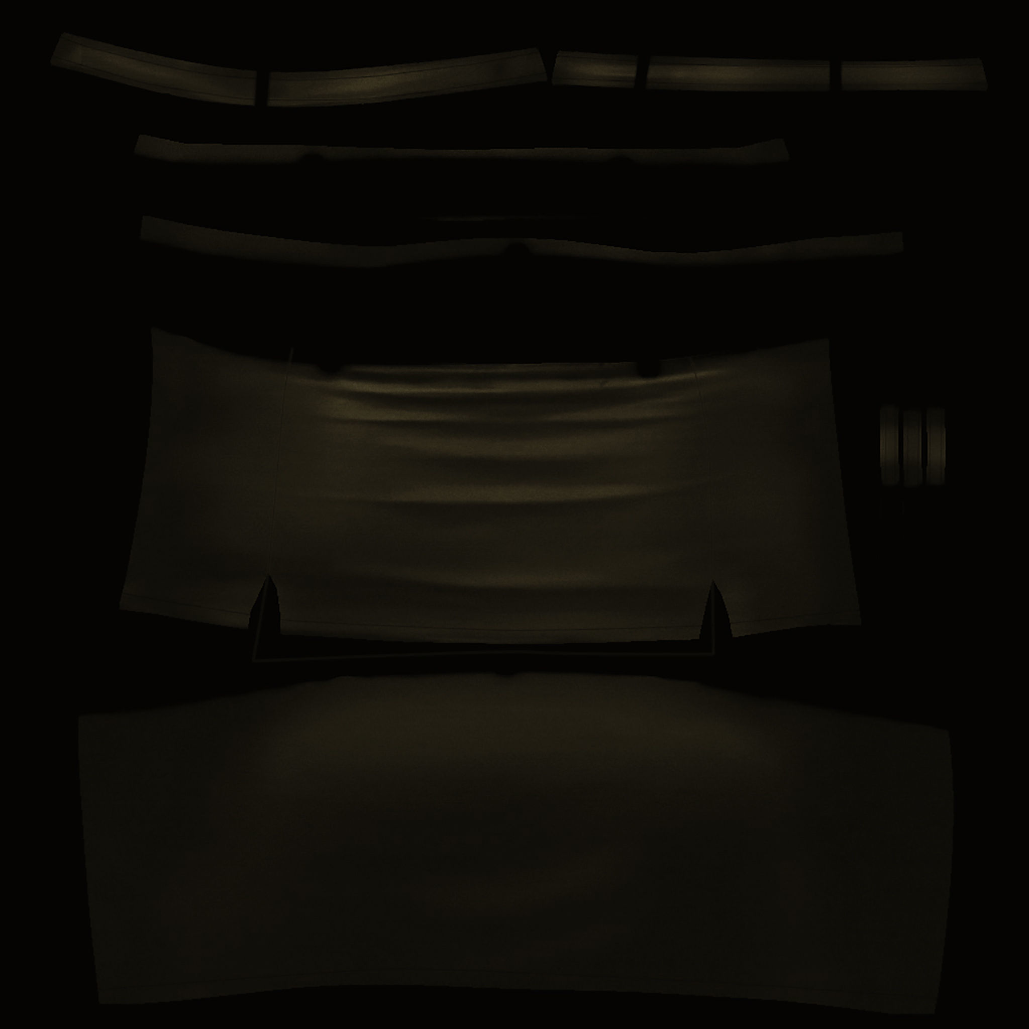 Double Front Slits Mini Skirt with Belt Low-poly 3D model_5